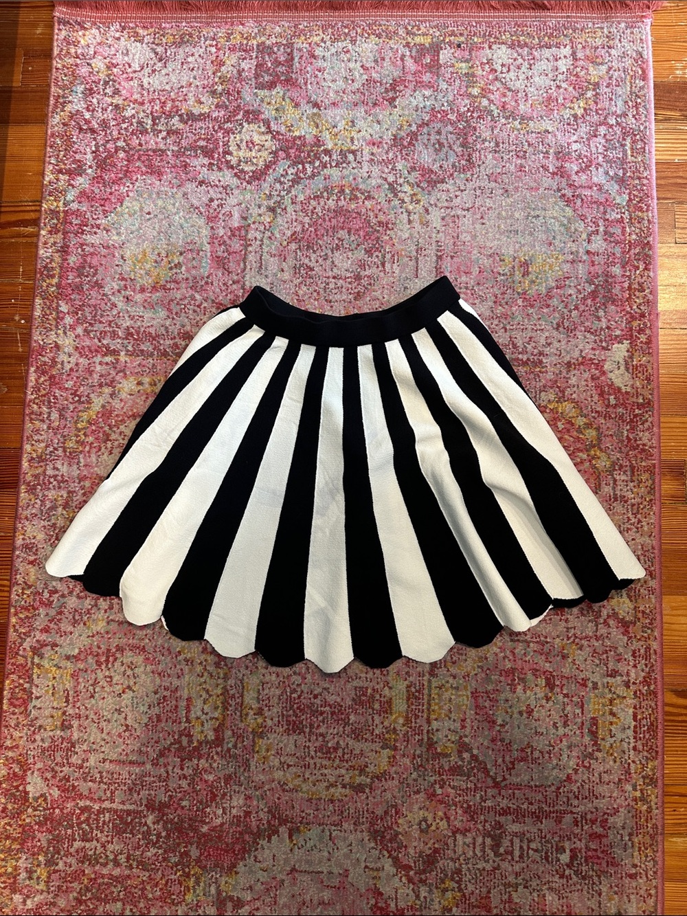 ASOS Black and White Striped Circle Skirt